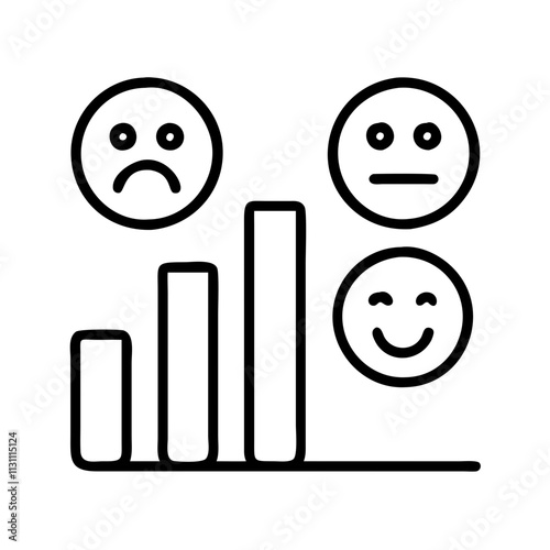 mood tracker chart icon, mental health line art, health awareness icon - simple black line art icon of mood tracker chart, for mental health celebrations. health awarenes vector art.