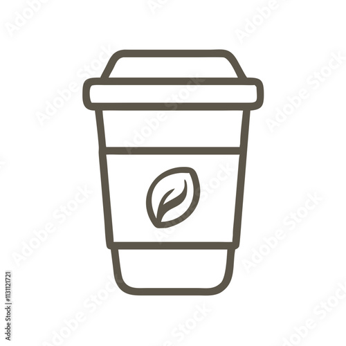 Compostable cup icon design for eco-friendly concept