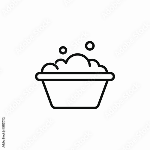 laundry basin foam icon sign vector