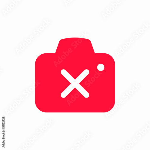 solid photo camera delete icon sign vector
