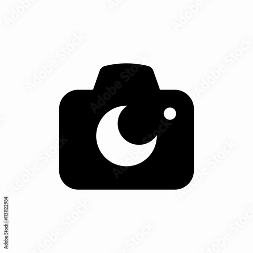 solid photo camera night mode icon sign vector