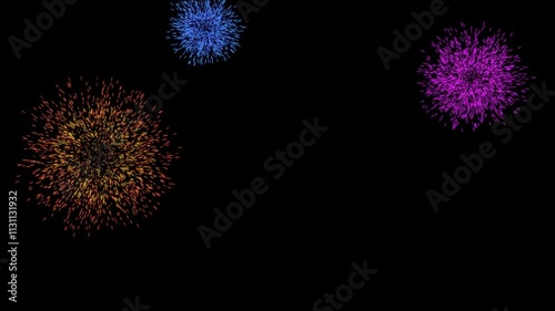 fireworks background different colors shining fireworks in the night sky