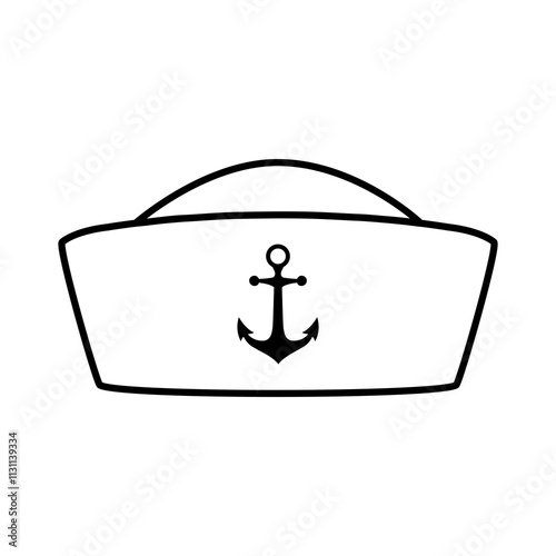 premium ship captain hat design icon