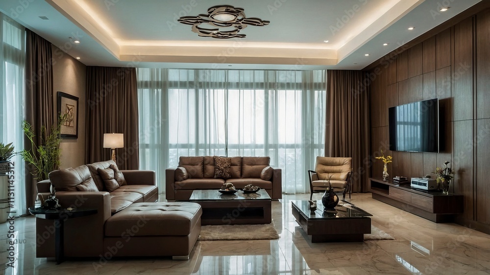 Fototapeta premium living room with fireplace,living room interior,modern living room