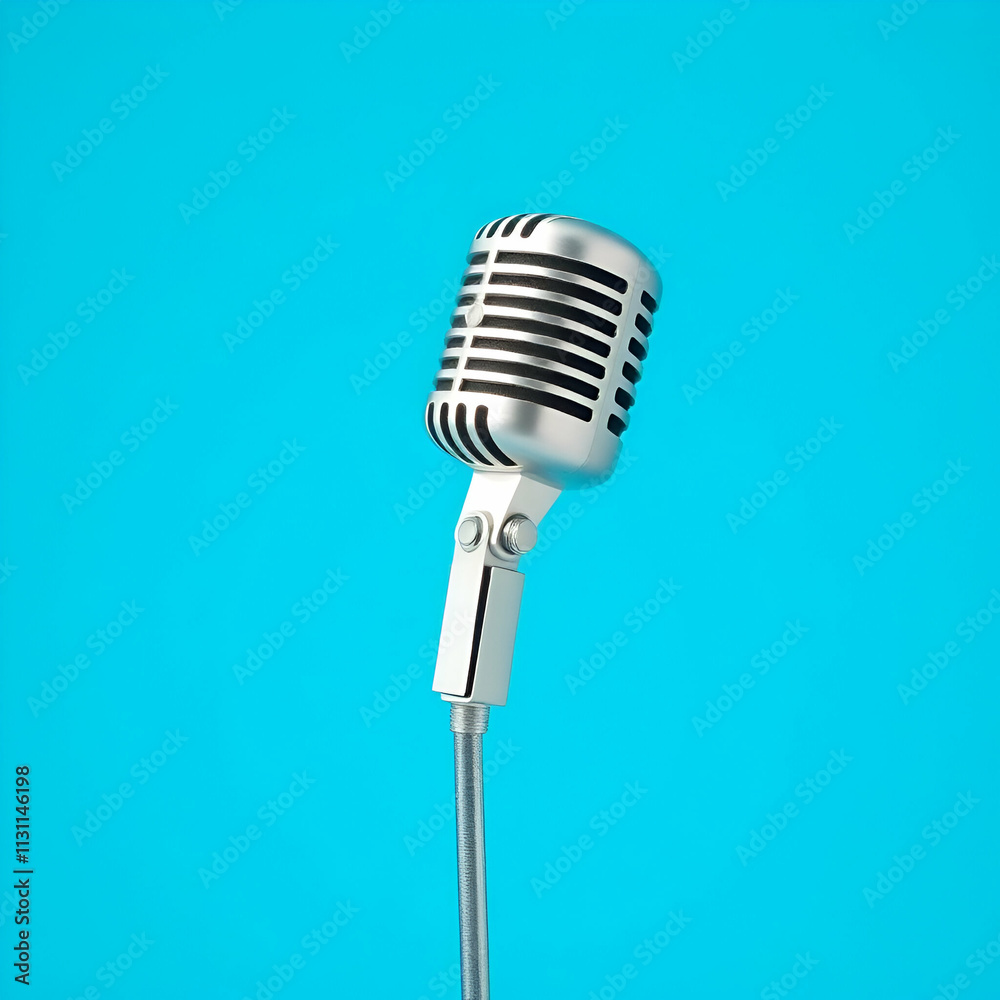 Fototapeta premium retro microphone isolated on white