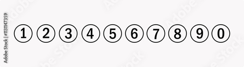 Number, Flags, 0, 1 to 9, Flat, design, isolated, vector.