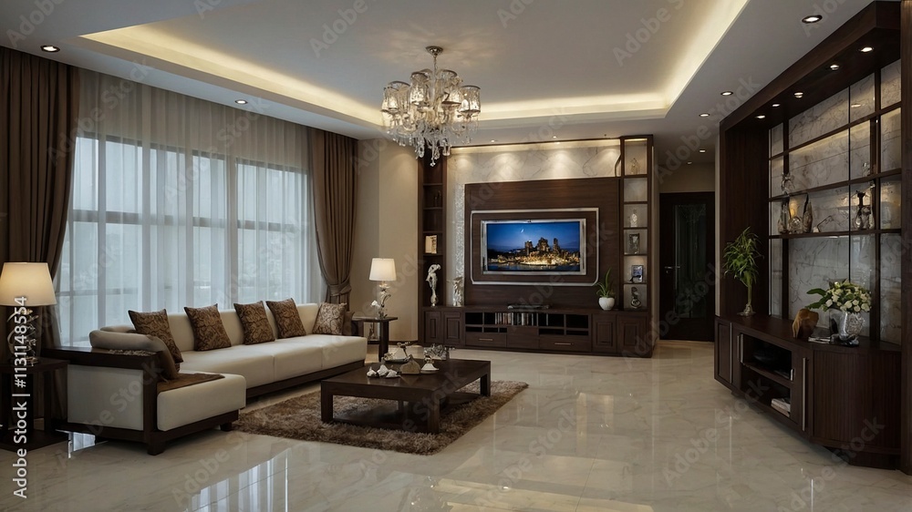 Fototapeta premium living room with fireplace,living room interior,modern living room