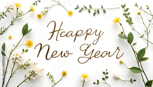 Happy new year floral background wallpaper 