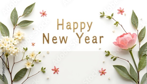 Happy new year floral background wallpaper 