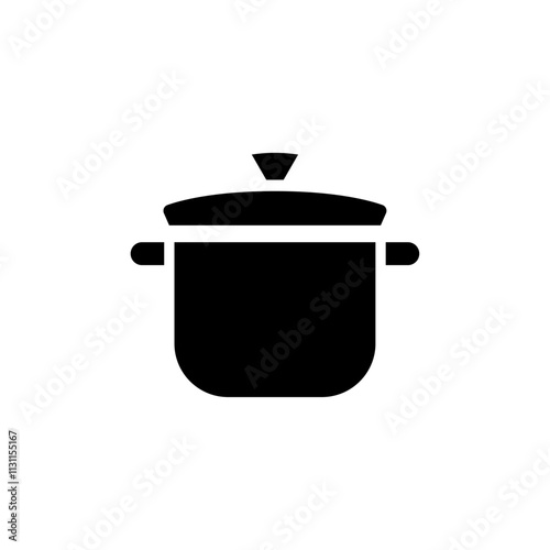 Cooking pot icon Isolated flat vector in outline