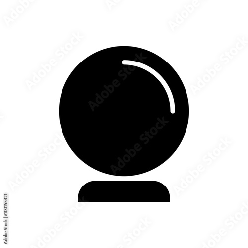 Crystal ball icon Isolated flat vector in outline