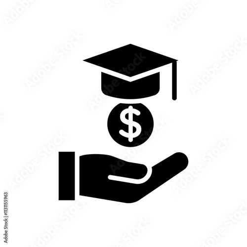Education cost icon Isolated flat vector in outline