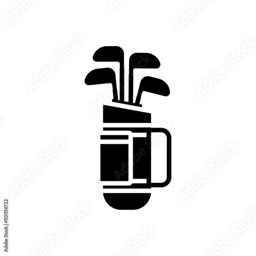 Golf bag icon Isolated flat vector in outline