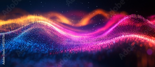 Resonant Audio Tones Displayed in Deep Vibrant Layers of Colorful Digital Sound Visualization  Representing the Harmony Rhythm and Emotion of Auditory Communication Through Abstract