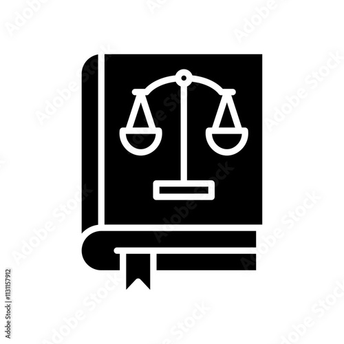 Law book icon Isolated flat vector in outline