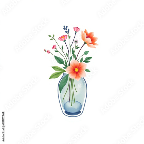 Wallpaper Mural PNG Vase watercolor flower plant art. Torontodigital.ca