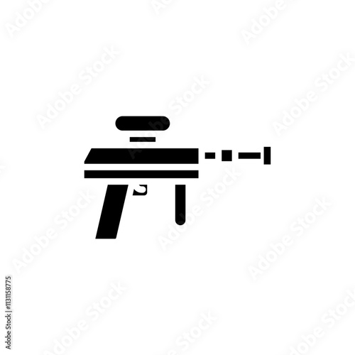 Paintball gun icon Isolated flat vector in outline