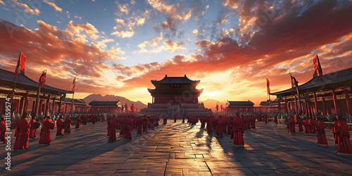 ancient temple, ai generated.
