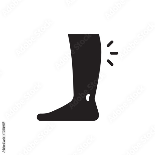 Shin pain icon Isolated flat vector in outline