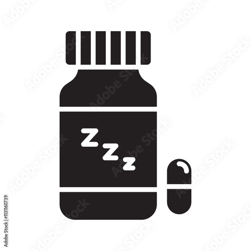 Sleeping pills icon Isolated flat vector in outline