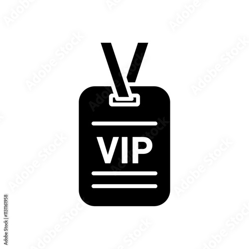 VIP neck tag icon Isolated flat vector in outline