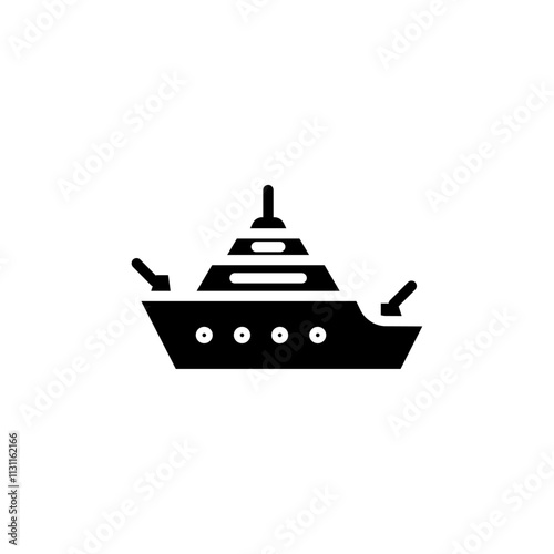 Warship icon Isolated flat vector in outline