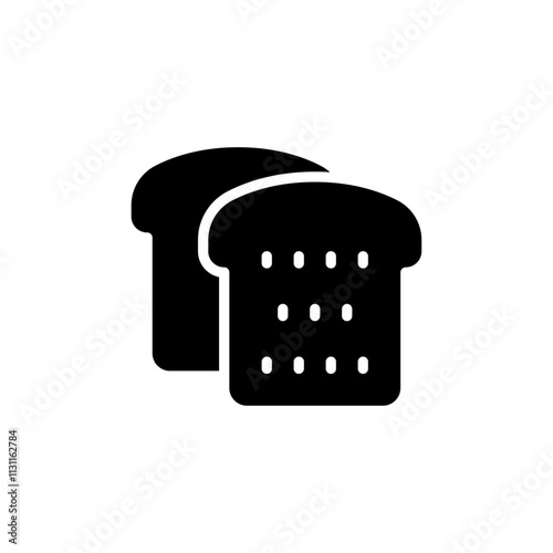 White bread icon Isolated flat vector in outline