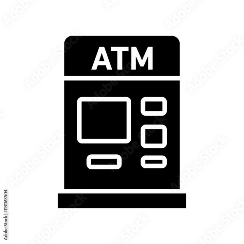 ATM icon Isolated flat vector in outline