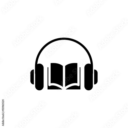 Audio book icon Isolated flat vector in outline
