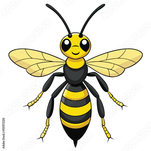 Wasps flat design, animal vector design