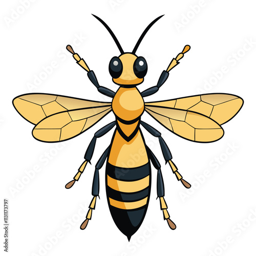 Wasps flat design, animal vector design