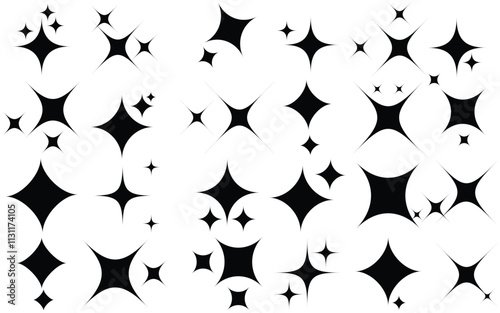 Shine star sparkle icons set. Blink twinkle stars collection. Effect shine, glitter, twinkling and clean vector illustration.