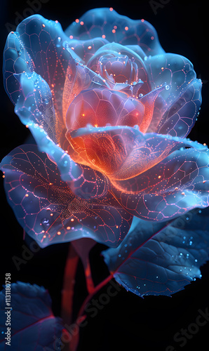 A Kirlian Rose in Laser Light

