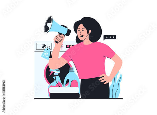 Illustration of an Laundry Promotion