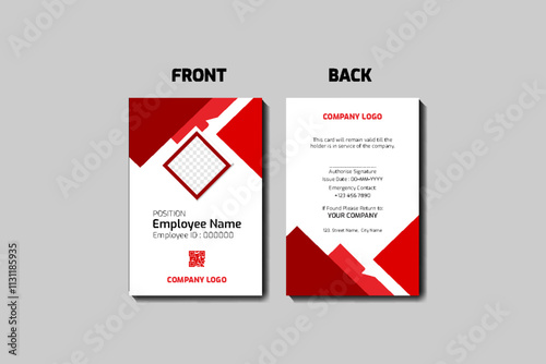 ID Card Layout Redish