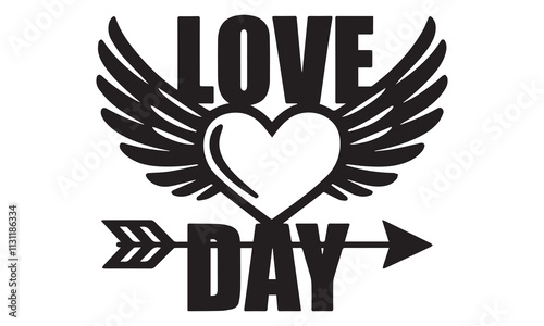 Happy Valentines Day typography vector illustration. Romantic Template design for celebrating valentine's Day on 14 February. Wallpaper, flyer, poster, sticker, banner, card, T-shart.