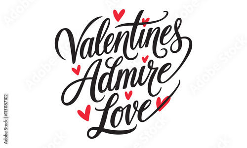 Happy Valentines Day typography vector illustration. Romantic Template design for celebrating valentine's Day on 14 February. Wallpaper, flyer, poster, sticker, banner, card, T-shart.