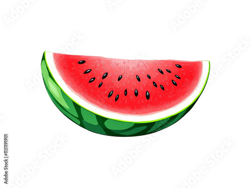 Watermelon slice isolated on Transparent background