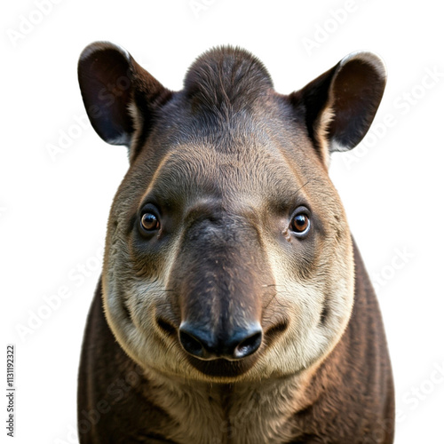 Tapir isolated on transparent background png, portrait