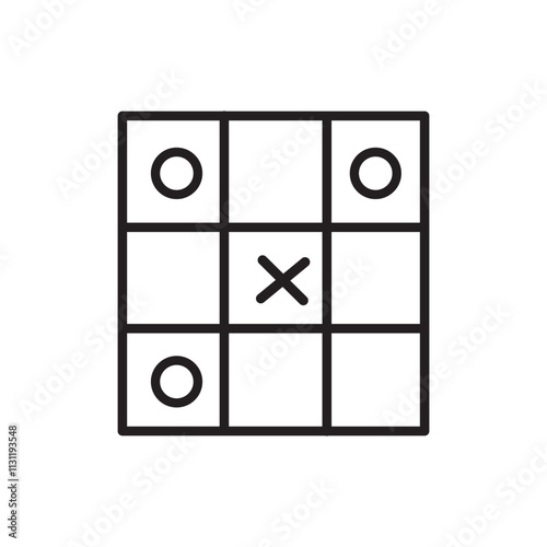 Set of tic tac toe game icons. Noughts and crosses, competition, classic game board, template tic tac toe. Vector. EPS10.