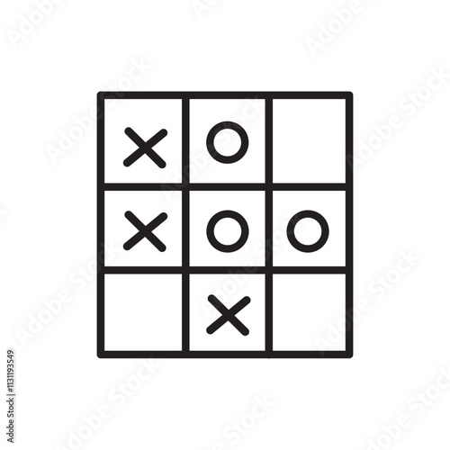 Tic tac toe game competition set. noughts and crosses black grunge brush in Hand draw. Graphic vector illustrations isolated