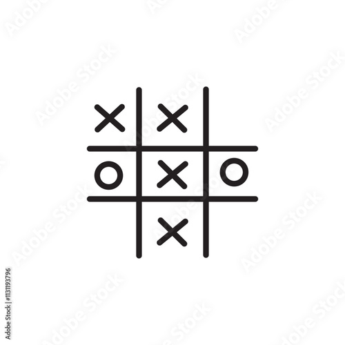 Set of tic tac toe game icons. Noughts and crosses, competition, classic game board, template tic tac toe. Vector. EPS10.