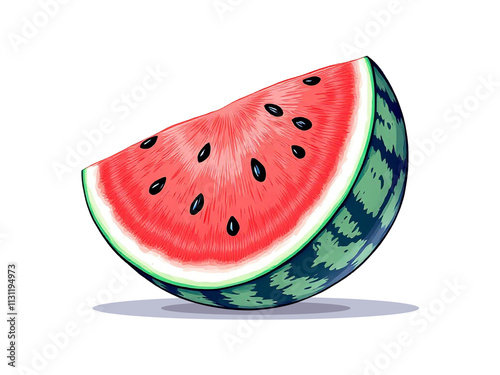 Watermelon slice isolated on Transparent background