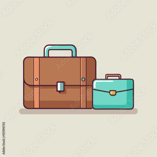 Stylish Luggage Set for Business and Leisure Trips cartoon style vector design.