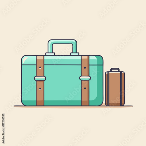 Stylish Luggage Set for Business and Leisure Trips cartoon style vector design.