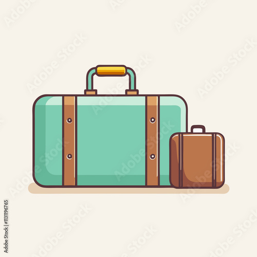 Stylish Luggage Set for Business and Leisure Trips cartoon style vector design.