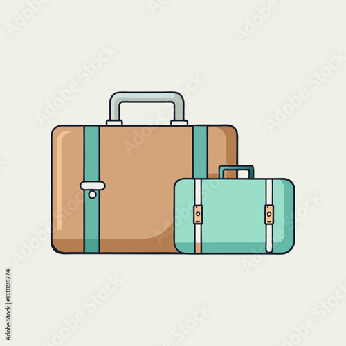 Stylish Luggage Set for Business and Leisure Trips cartoon style vector design.