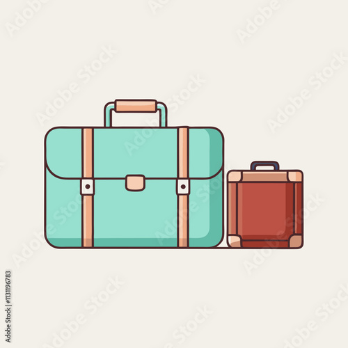 Stylish Luggage Set for Business and Leisure Trips cartoon style vector design.