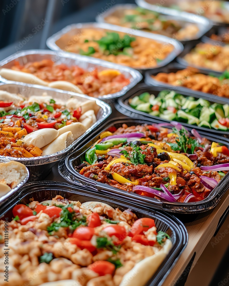 Obraz premium Delicious catering food platters.