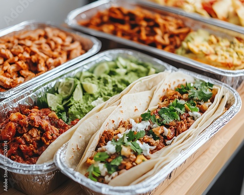 Delicious Mexican taco catering platter photo